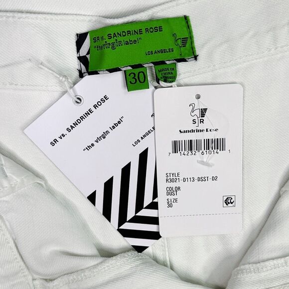 Sandrine Rose x Free People Wide Leg Curve Denim Jeans - Dust White - Size 30 - Picture 7 of 10